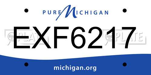 EXF6217 Michigan License Plate