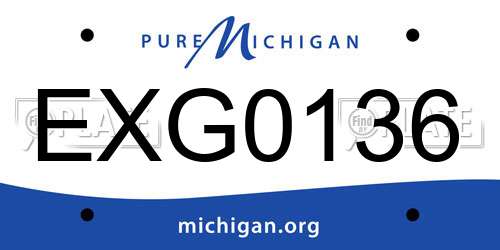 EXG0136 Michigan License Plate
