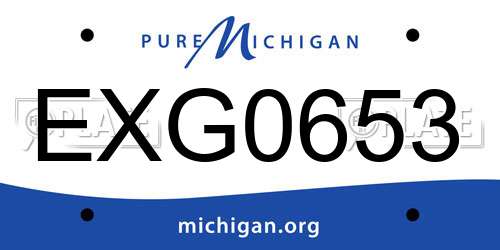 EXG0653 Michigan License Plate