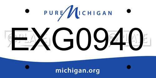 EXG0940 Michigan License Plate