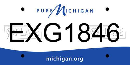 EXG1846 Michigan License Plate