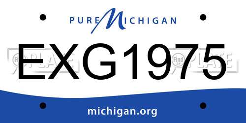 EXG1975 Michigan License Plate