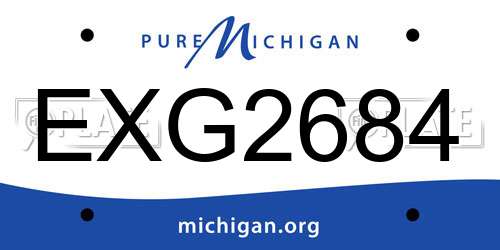 EXG2684 Michigan License Plate