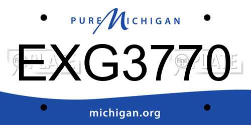 EXG3770 Michigan License Plate