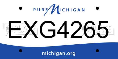 EXG4265 Michigan License Plate