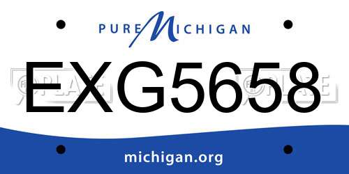 EXG5658 Michigan License Plate