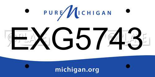 EXG5743 Michigan License Plate