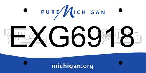 EXG6918 Michigan License Plate