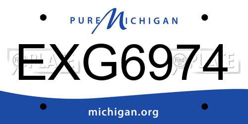 EXG6974 Michigan License Plate