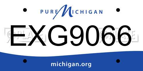 EXG9066 Michigan License Plate