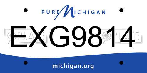 EXG9814 Michigan License Plate