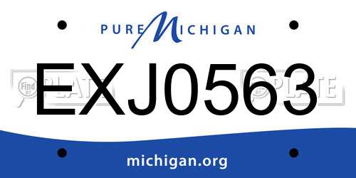EXJ0563 Michigan License Plate