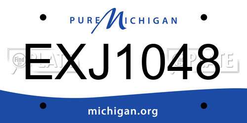 EXJ1048 Michigan License Plate