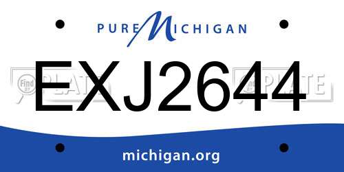 EXJ2644 Michigan License Plate
