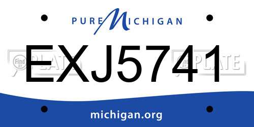 EXJ5741 Michigan License Plate