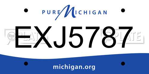 EXJ5787 Michigan License Plate