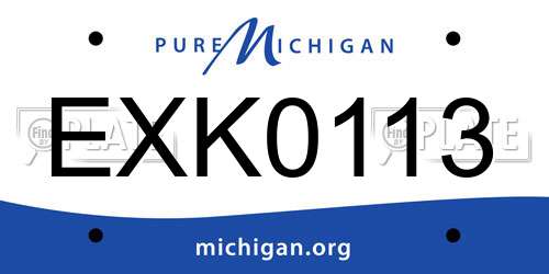 EXK0113 Michigan License Plate