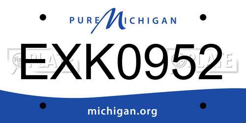 EXK0952 Michigan License Plate