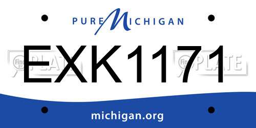EXK1171 Michigan License Plate