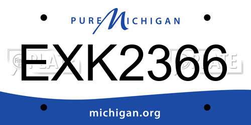 EXK2366 Michigan License Plate