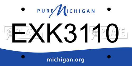 EXK3110 Michigan License Plate