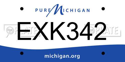 EXK342 Michigan License Plate