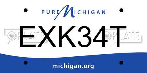 EXK34T Michigan License Plate