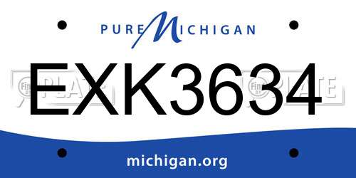 EXK3634 Michigan License Plate