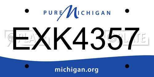 EXK4357 Michigan License Plate