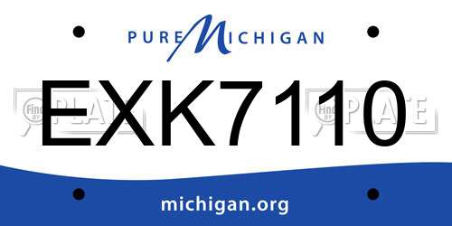 EXK7110 Michigan License Plate