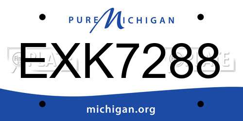 EXK7288 Michigan License Plate