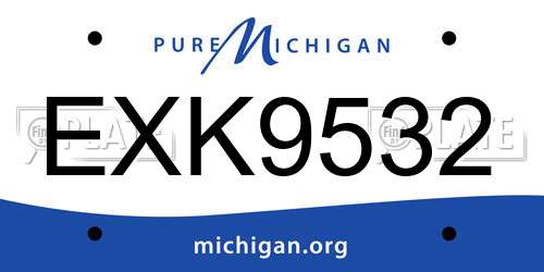 EXK9532 Michigan License Plate