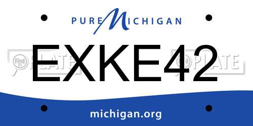 EXKE42 Michigan License Plate