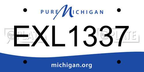 EXL1337 Michigan License Plate