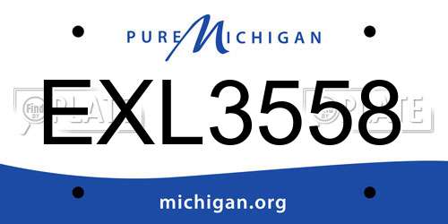 EXL3558 Michigan License Plate