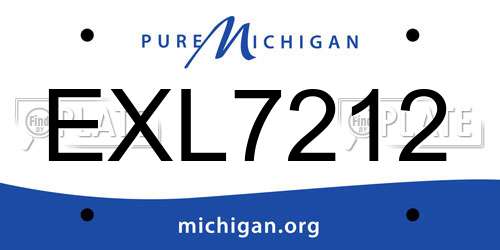 EXL7212 Michigan License Plate