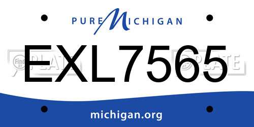 EXL7565 Michigan License Plate