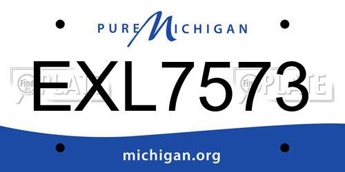 EXL7573 Michigan License Plate