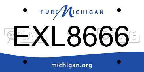 EXL8666 Michigan License Plate