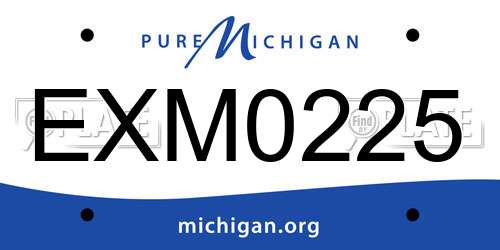 EXM0225 Michigan License Plate