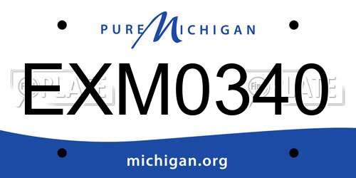 EXM0340 Michigan License Plate