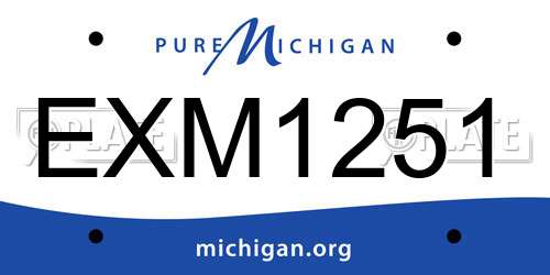 EXM1251 Michigan License Plate