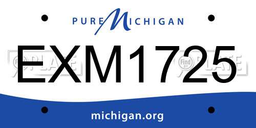 EXM1725 Michigan License Plate