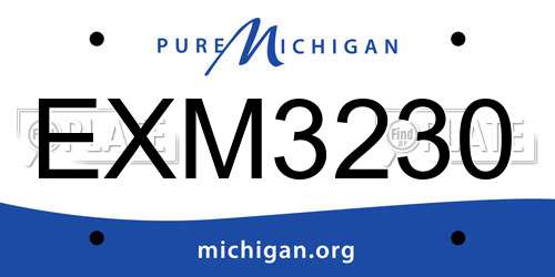 EXM3230 Michigan License Plate