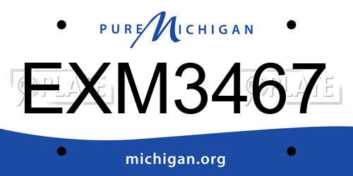 EXM3467 Michigan License Plate