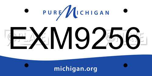 EXM9256 Michigan License Plate