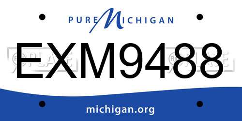 EXM9488 Michigan License Plate