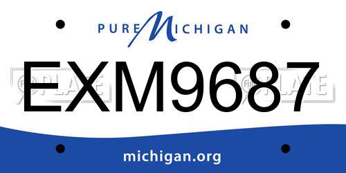 EXM9687 Michigan License Plate