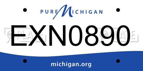 EXN0890 Michigan License Plate