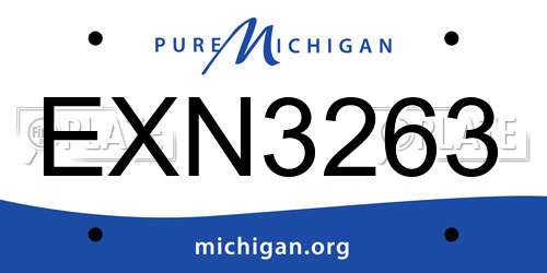 EXN3263 Michigan License Plate